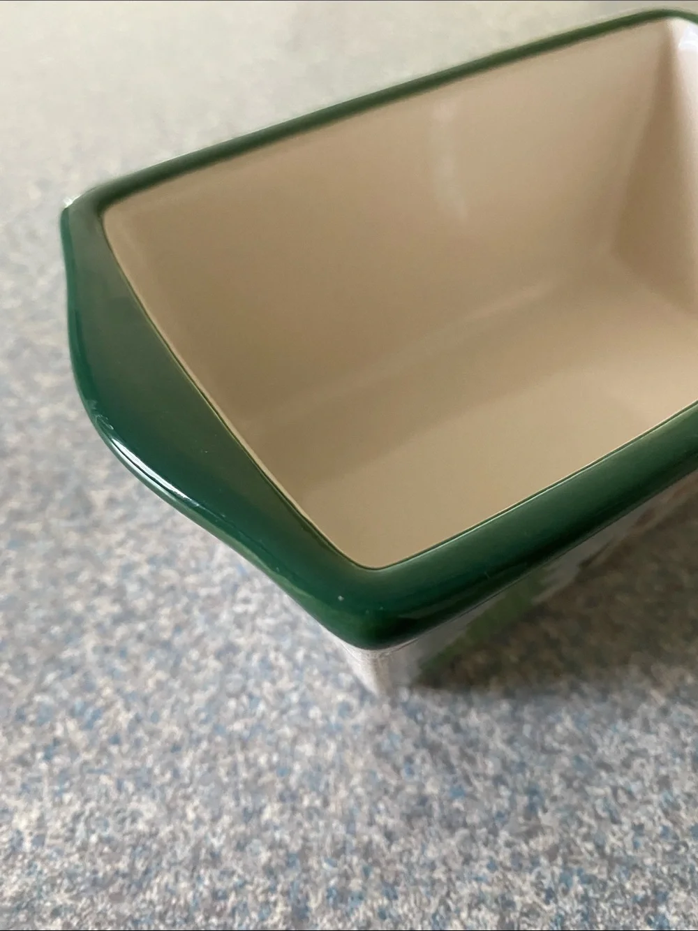 Holiday Penguin Ceramic Mini Loaf Dish with Green Trim
